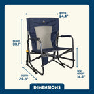 Firepit Rocker Stealth Dimensions Overview