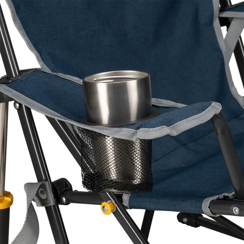 Kickback Rocker, Heathered Indigo, Cup Holder Detail