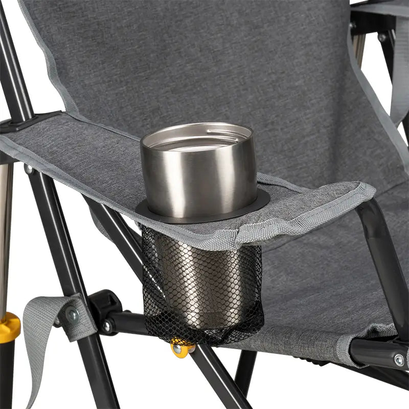 Kickback Rocker, Heathered Pewter, Cup Holder Detail