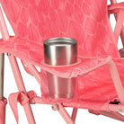 Kickback Rocker, Soft Pink Leaf, Cup Holder Detail