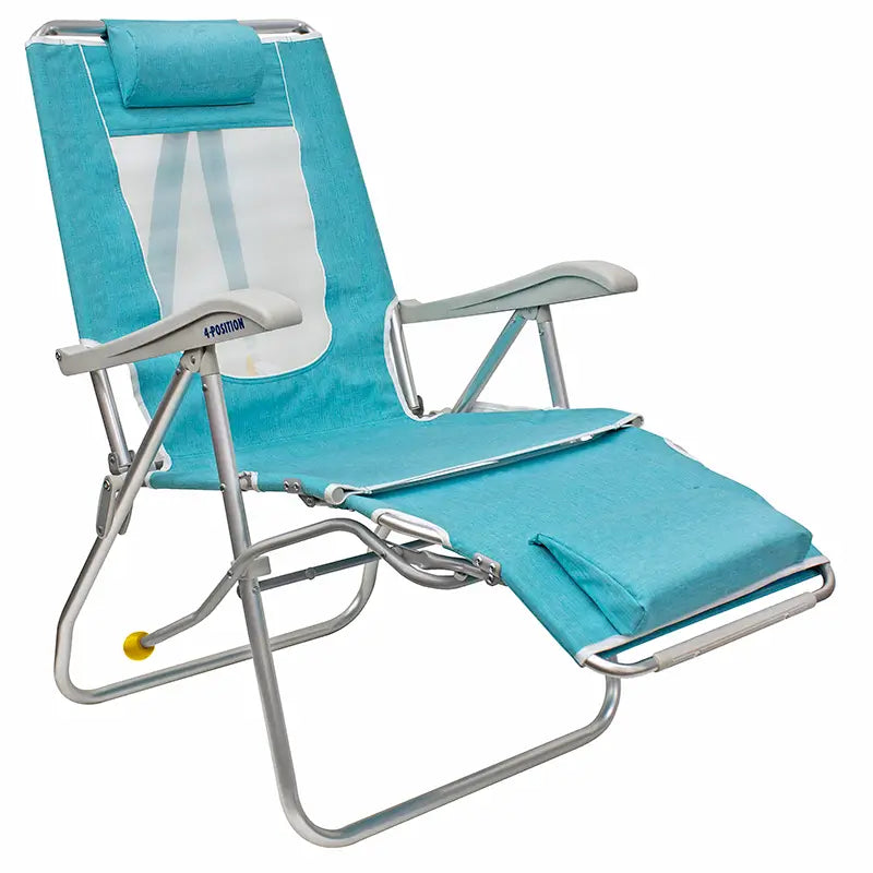 Legz Up Lounger Beach Chair, Heathered Seafoam, Front Right Angled