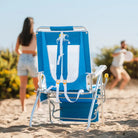 Legz Up Lounger Beach Chair, Heathered Saybrook Blue, Lifestyle 1