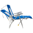 Legz Up Lounger Beach Chair, Heathered Saybrook Blue, Side View Recline Positions