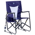 Blue camping chair with adjustable backrest on a white background
