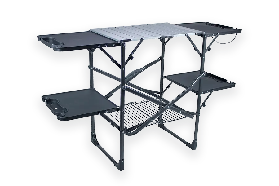 A slim fold cook station