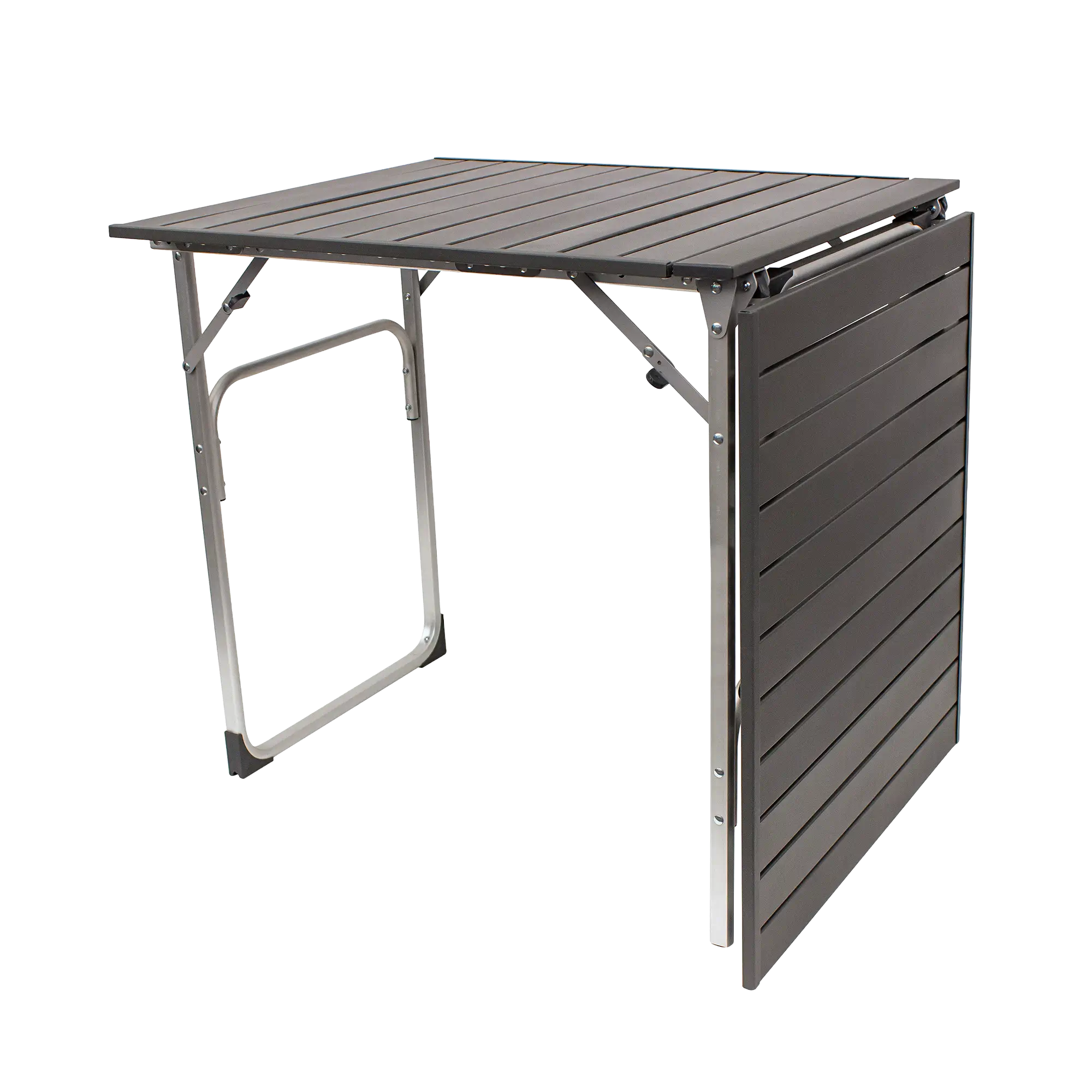Slim-Fold Table XL, Black Chrome, Half Fold Standing