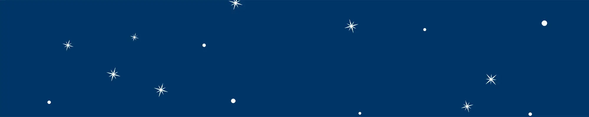 A blue background with snowflakes scattered around.