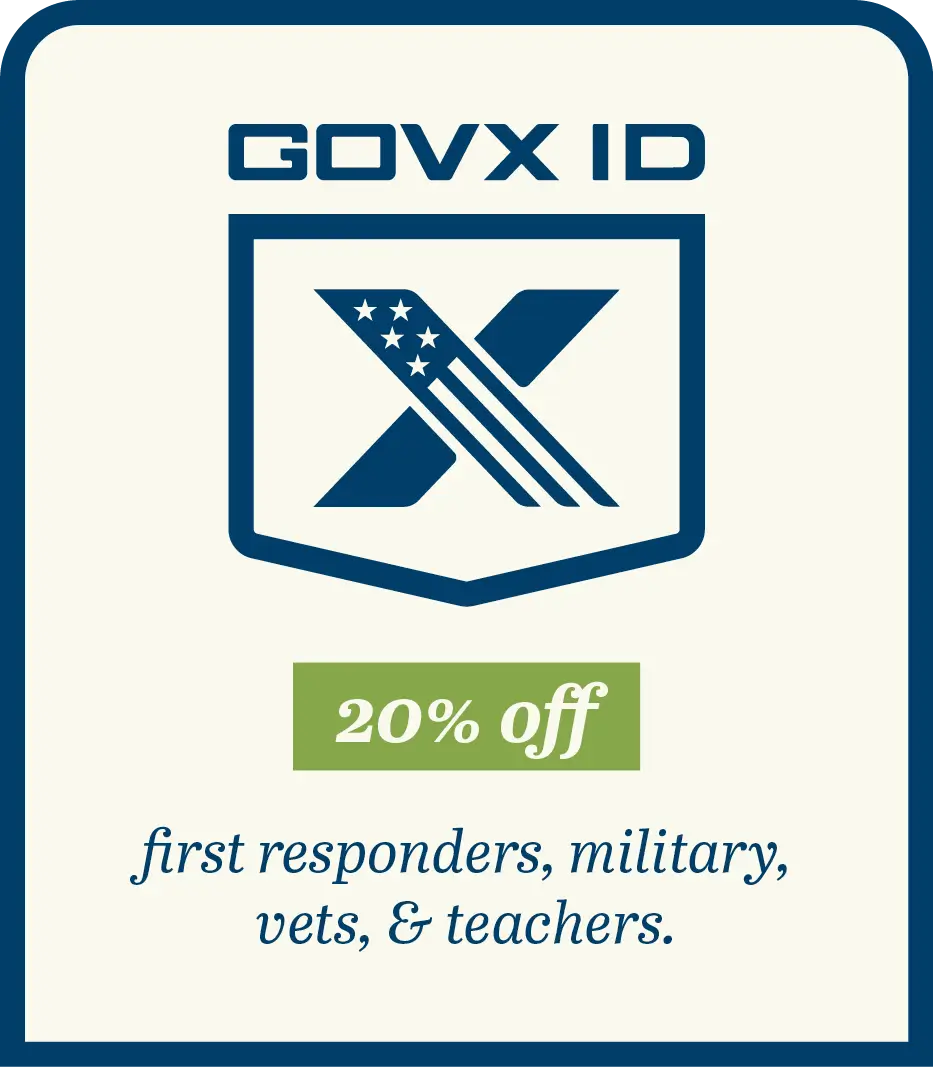 Govx ID members get 20% off - first responders, military, vets & teachers. 