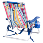 Back right angle of the Backpack Beach Chair in multi stripe print.