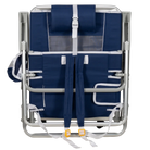 Backpack straps of the folded Backpack Beach Chair in nautical blue.