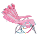Side view of the recline positions on the Backpack Beach Chair in pink lotus print.
