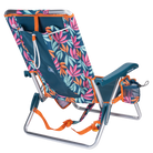 Back right angle of the Backpack Beach Chair in tropical escape print.