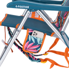Close-up of the phone holder pocket on the Backpack Beach Chair in tropical escape print.