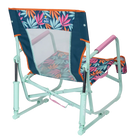 Back right angle of the Beach Rocker in tropical escape print.