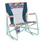 Front right angle of the Beach Rocker in tropical escape print.