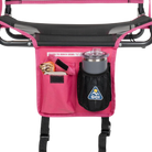Close-up of the pack & port caddy on the sport pink Big Comfort Stadium Chair 2.0.