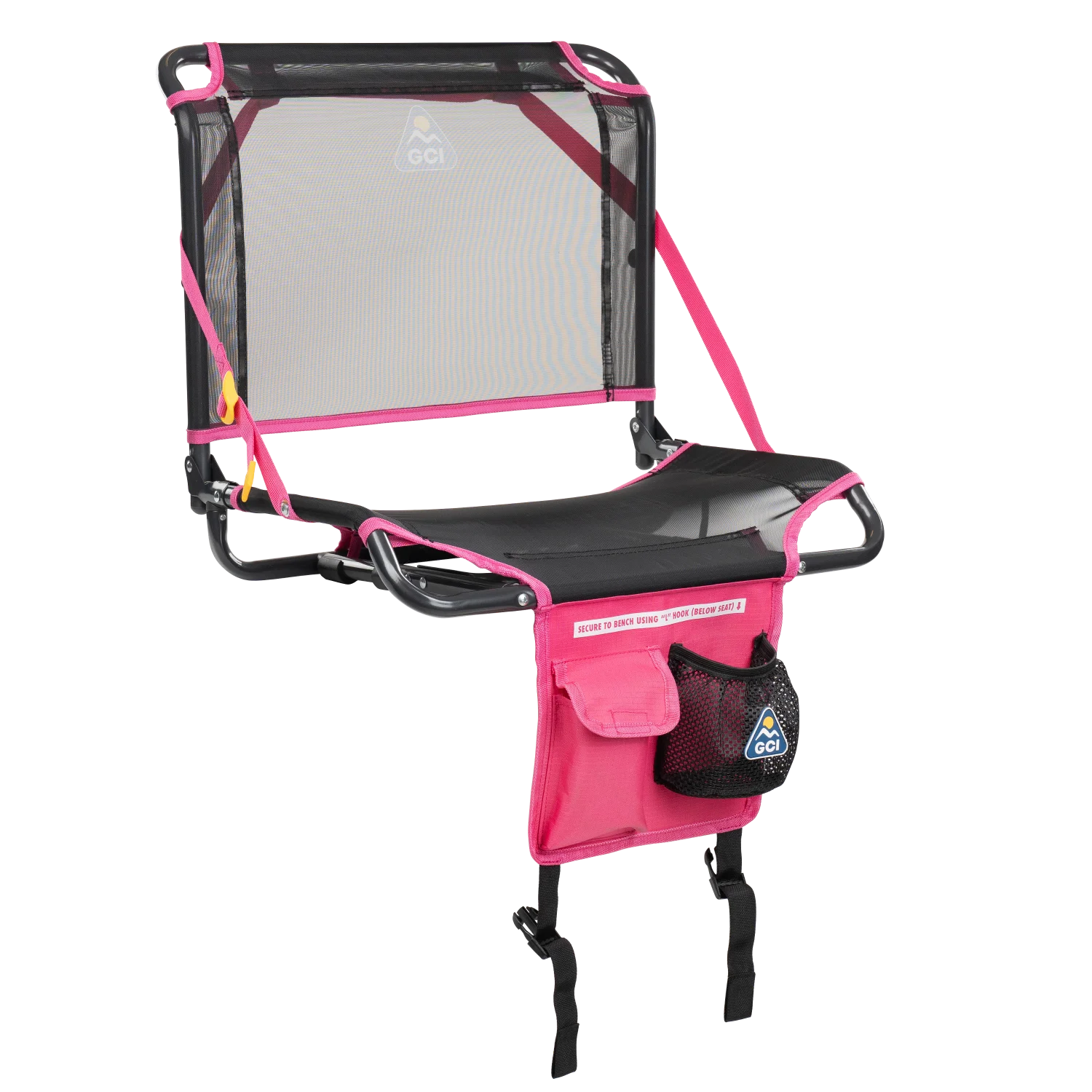 Front right view of the sport pink Big Comfort Stadium Chair 2.0. 