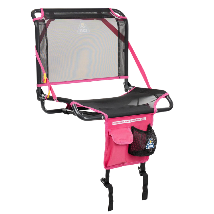 Front right view of the sport pink Big Comfort Stadium Chair 2.0. 