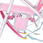 Close up view of the phone holder pocket on the Big Surf with Slide Table in pink lotus.
