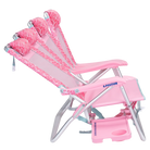 Side view of the recline positions on the Big Surf with Slide Table in pink lotus.
