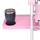 Close up view of the side table on the pink lotus Big Surf with Slide Table.