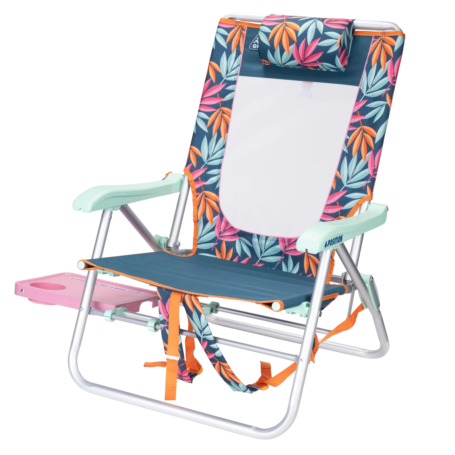 Front left angle of the Big Surf with Slide Table in tropical escape print.