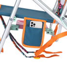 Up-close of the phone holder pocket on the Big Surf with Slide Table in tropical escape print.
