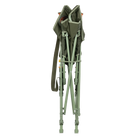 Front view of the folded olive Comfort Pro Insulated Rocker.