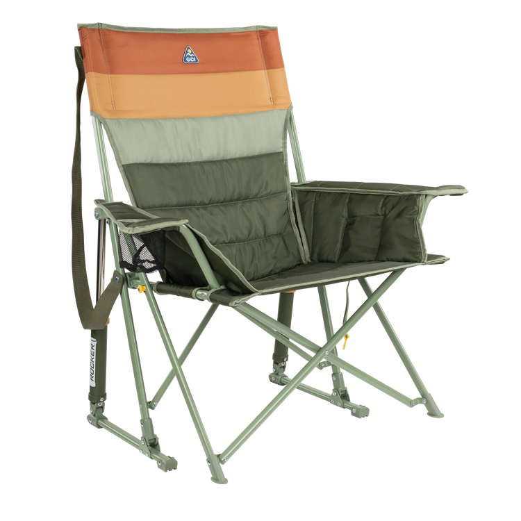 Front right view of the olive Comfort Pro Insulated Rocker.