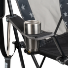 Up-close of the black Americana comfort pro rocker cup holder.