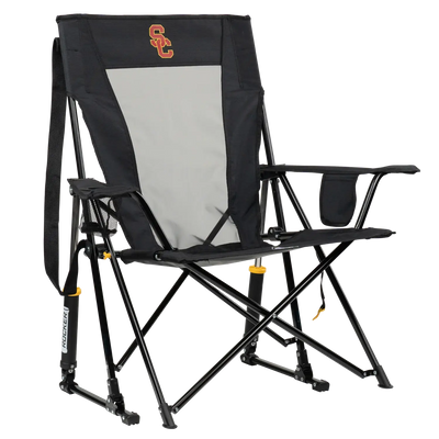 Side angle of Comfort Pro Rocker with USC print.