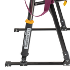 Close-up of the Spring-Action shocks on the heathered berry Comfort Pro Rocker XL.