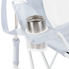 Cup holder and armrest of the Heathered Light Blue Comfort Pro Rocker XL.