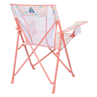 Back right angle of the Comfort Quad Chair in coral sundress print.
