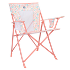 Front right angle of the Comfort Quad Chair in coral sundress print.