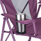 Close-up of the phone holder pocket on the Comfort Quad Chair in pastel amethyst.