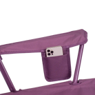 Close-up of the beverage holder on the Comfort Quad Chair in pastel amethyst.