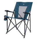 Front left angle of the teal eazy chair.