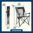 Dimensions overview of the black Eazy Chair XL. 