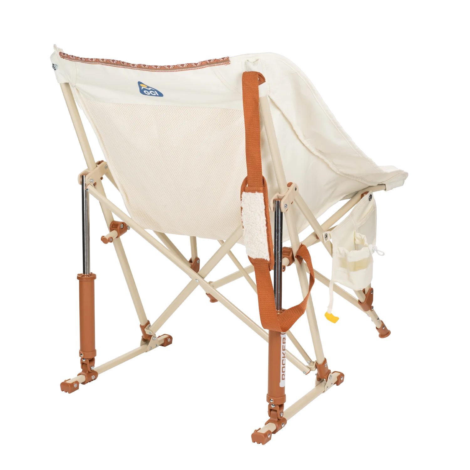 Back right view of the natural Fleece Rocker.