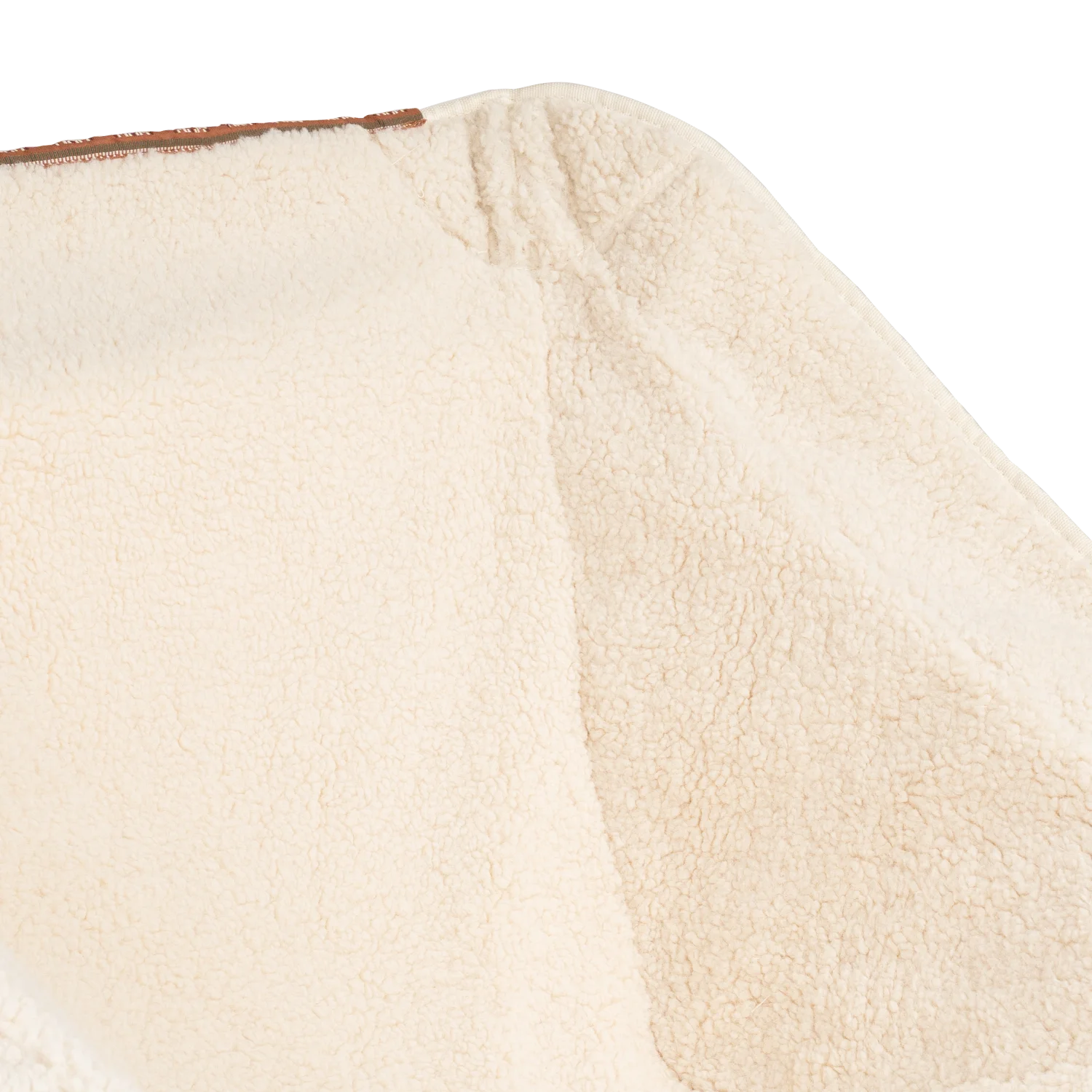 Close up view of the soft fleece fabric on the natural Fleece Rocker.