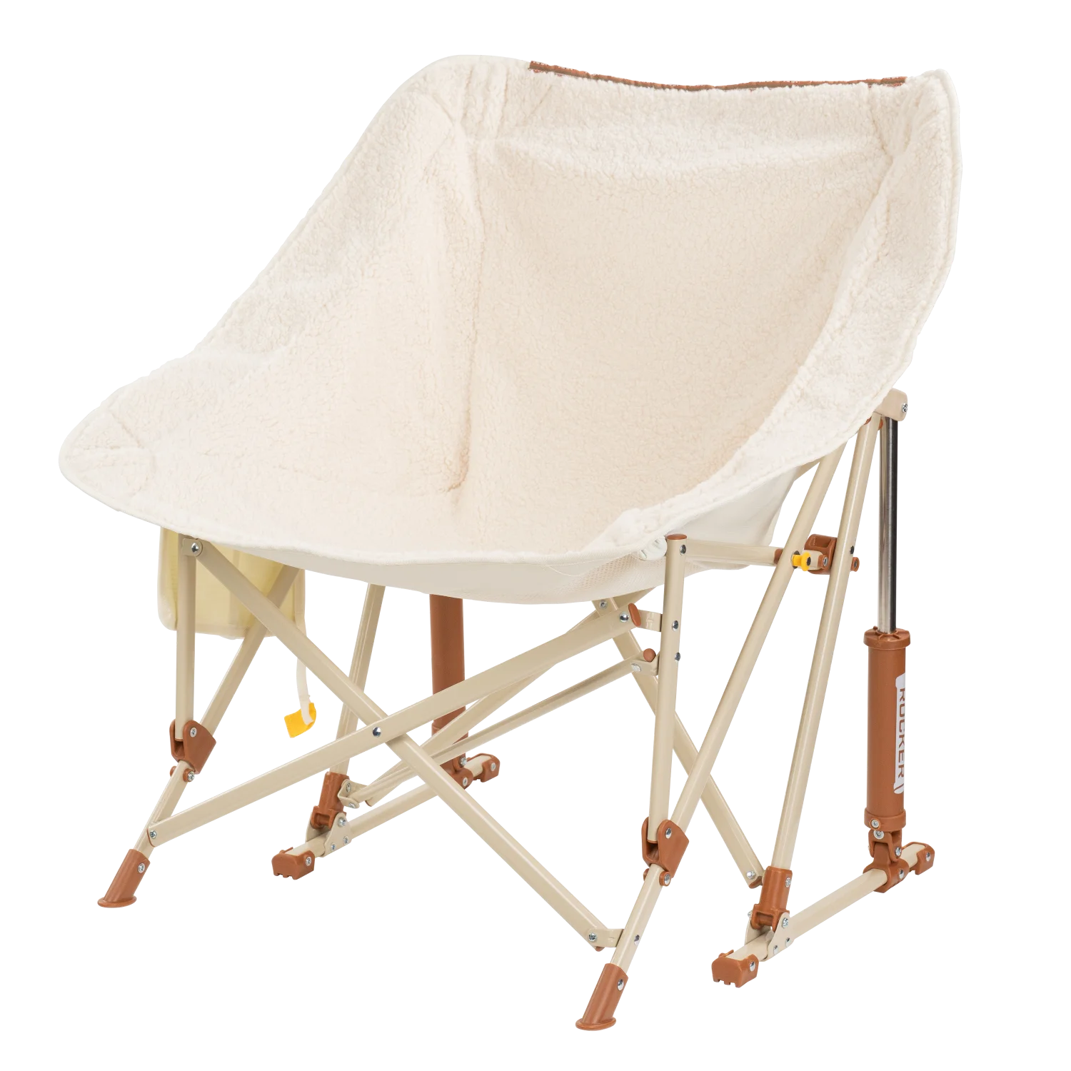 Front left view of the natural Fleece Rocker.