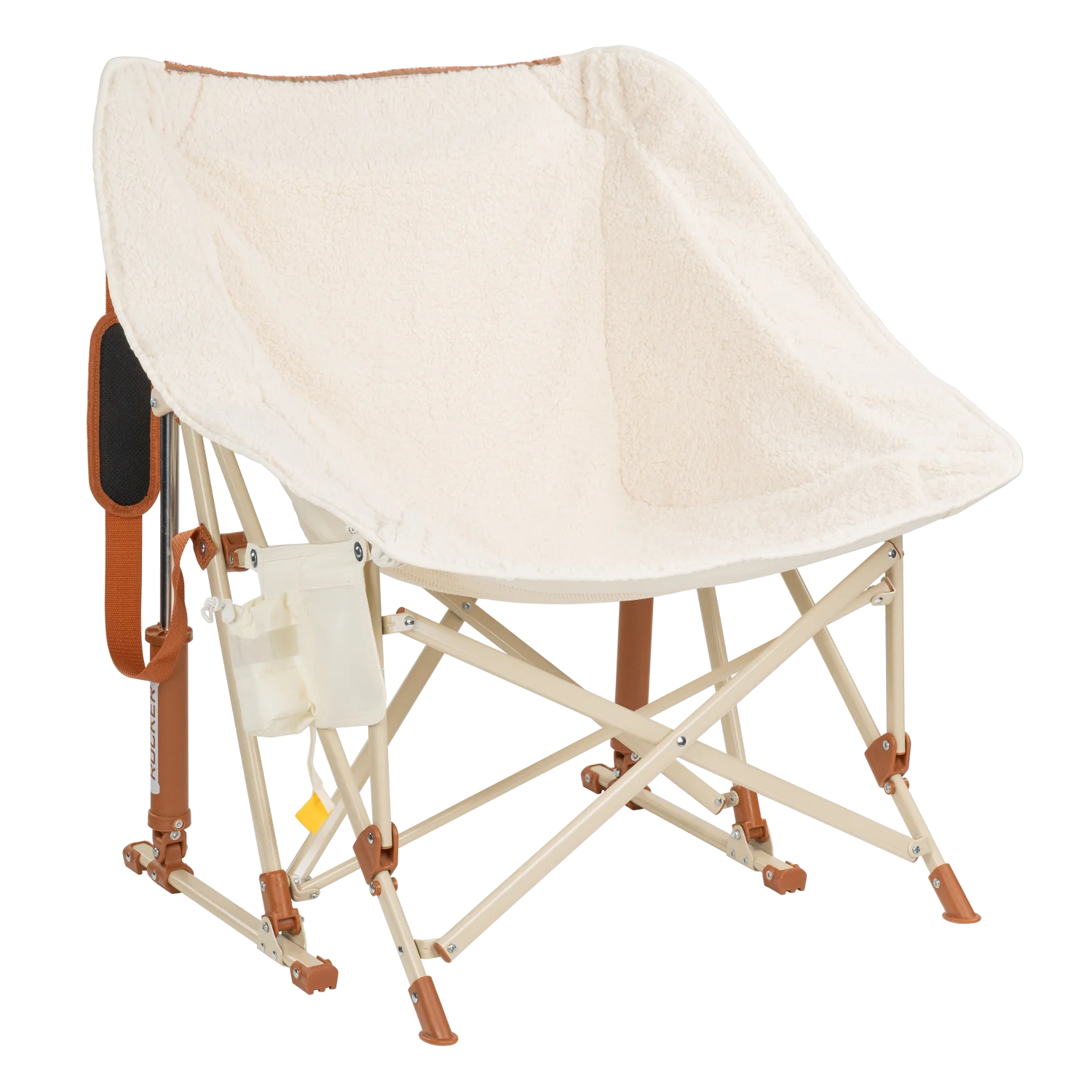 Front right view of the natural Fleece Rocker.