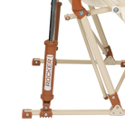 Close up view of the Spring-Action shocks on the natural Fleece Rocker.