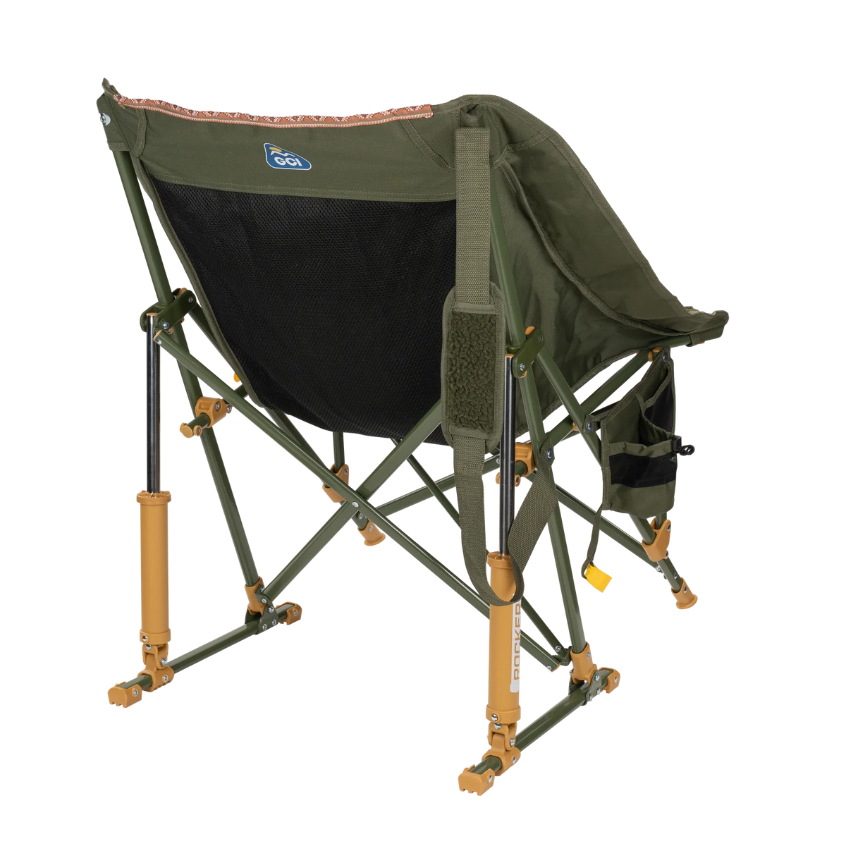 Back right view of the olive Fleece Rocker.