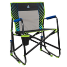 Front right view of the blue/green shockwave Freestyle Rocker.