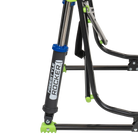 Close-up of the Spring-Action shocks on the blue/green shockwave Freestyle Rocker.