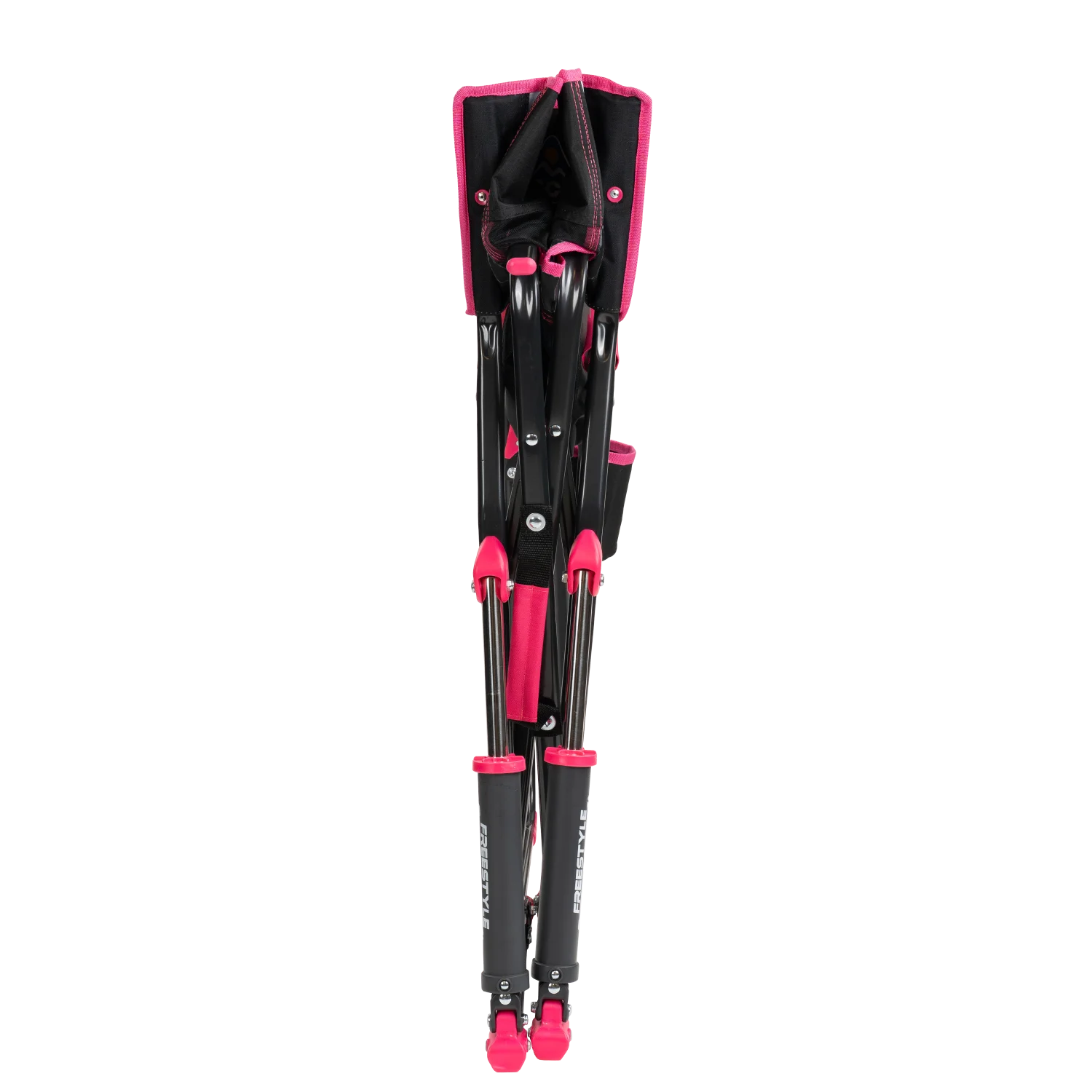 Front view of the folded Freestyle Rocker in pink shockwave.