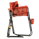 Side angle of a folded freestyle rocker in pumpkin spice color.