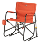 Side angle of freestyle rocker in pumpkin spice color.